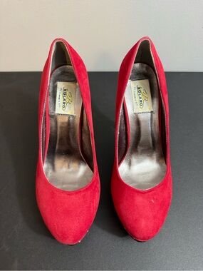 Bolaro Red Suede High Heel Pumps for Women